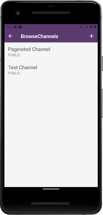 Screenshot: Browse channels screen