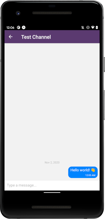 Screenshot: Channel chat screen sent message