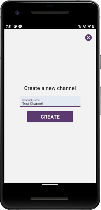 Screenshot: Create channel screen